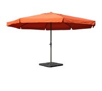 Parasol Droit Professionnel Diamètre 5 M Hauteur 360 Cm Avec Pied Inclus Aluminium Polyester Terracotta 04_0011460