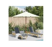 Parasol Mât en Bois 150x200 cm Sable Plage Terrasse Parasol de Jardin