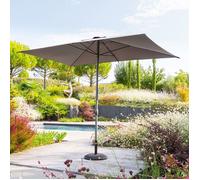 Parasol droit rectangulaire ""Loompa"" ardoise 3x2m en aluminium - Hespéride