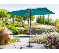 Parasol droit rectangulaire ""Loompa"" bleu canard 3x2m en aluminium - Hespéride