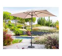 Parasol droit rectangulaire ""Loompa"" taupe 3x2m en aluminium - Hespéride