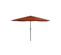 Parasol droit rectangulaire toile en polyester 390 x 247 mat en metal