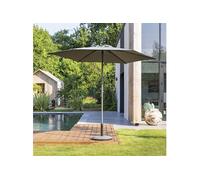 Parasol droit rond ""Soya"" ardoise D2,7m en acier - Hespéride