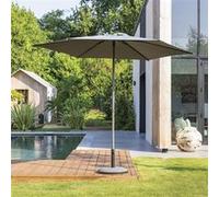 Hespéride - Parasol Droit Rond Soya Ardoise - D2,7m - Haute Protection UV, Toile Amovible Déperlante et Orientable - Structure en Acier Traité Antirouille