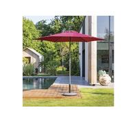 Hespéride - Parasol Droit Soya Bordeaux - D2,7m - Haute Protection UV, Toile Amovible Déperlante et Orientable - Structure en Acier Traité Antirouille
