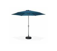 | Parasol droit rond Ø300cm - Touquet Bleu canard - mât central en aluminium orientable et manivelle d'ouverture