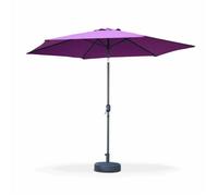 Alice's Garden - Parasol droit rond Ø300cm - Touquet Prune - mât central en aluminium orientable et manivelle d'ouverture