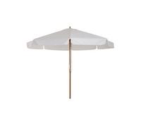 Parasol droit rond grande taille de jardin Ø 3,25 x 2,5H m bois de bambou polyester crème