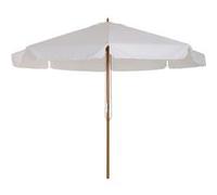 Parasol Droit Rond Grande Taille De Jardin ? 3,25 X 2,5h M Bois De Bambou Polyester Cr?Me