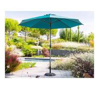 Parasol droit rond ""Loompa"" bleu canard 3m en aluminium - Hespéride
