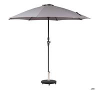 Parasol droit rond ""Sisko"" ardoise D2,7m en aluminium traité époxy - Hespéride