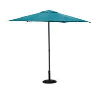 Parasol droit rond ""Soya"" bleu canard D2,7m en acier - Hespéride