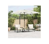 Parasol droit toile en polyester carre 248 x 248 mat en acier
