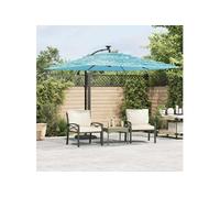 Parasol droit toile en polyester carre 269 x 269 mat en acier