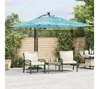 Parasol droit toile en polyester carre 269 x 269 mat en acier vidaxl Bleu