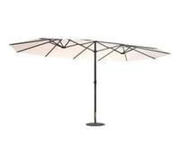 Concept Usine Parasol VENICE double rectangulaire 2,7x4,6 m protection UV 50+ acier anthracite Écru