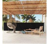 Parasol droit toile en polyester vidaxl rectangle mat en acier Noir G