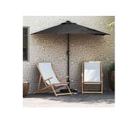Parasol droit Vidaxl Rectangulaire Aluminium Noir 294 x 150 cm