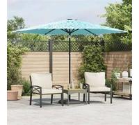 Parasol droit vidaxl toile en polyester mat en acier carre 288 x 288 Bleu