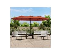 vidaXL Parasol de jardin à double tête Terre cuite 449x265 cm