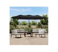 vidaXL Parasol de Jardin à Double Tête, Pare-soleil de Patio, Abri de Soleil, Parasol de Plage Terrasse Extérieur, Noir 449x265 cm