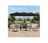 vidaXL Parasol de jardin à double tête 449x265 cm Noir