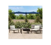 Parasol dubbel dak met LED 316x240 cm azuurblauw362976