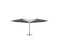 Vidaxl Parasol Double Avec Mât En Acier 250 X 250 Cm Anthracite