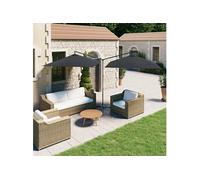 Parasol dubbel met stalen paal 600x300 cm antracietkleurig312556