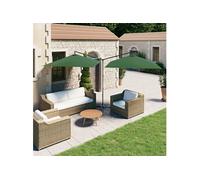 Parasol dubbel met stalen paal 600x300 cm groen312554
