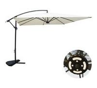 Solenzara À Led Écru : Parasol À Led Déporté 3x3m Beige