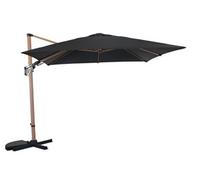PROLOISIRS Parasol en aluminium déporté LB orient inclinable manivelle-heat - 3 x 3/8 m - oak/ecru Ecru