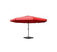 Parasol En Aluminium Meran Pro, Gastronomie, Marché, Avec Volant, Ø 5m Bordeaux Avec Pied Rouge