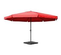 Parasol En Aluminium Meran Pro, Gastronomie, Marché, Avec Volant, Ø 5m Bordeaux Avec Pied Rouge
