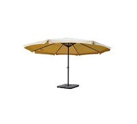 Parasol En Aluminium Meran Pro, Gastronomie, Marché, Avec Volant, Ø 5m Crème Avec Pied Gris