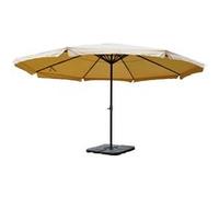 Parasol En Aluminium Meran Pro, Gastronomie, Marché, Avec Volant, Ø 5m Crème Avec Pied Gris