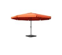 Parasol en aluminium Meran Pro avec volant, Ø 5m terre cuite avec pied