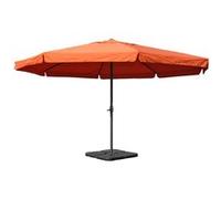 Parasol en aluminium Meran Pro avec volant, Ø 5m terre cuite avec pied Terre cuite G