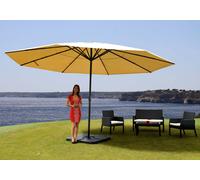Parasol En Aluminium Meran Pro, Gastronomie, Marché, Sans Volant, Ø 5m Crème Avec Pied Gris