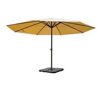 Parasol En Aluminium Meran Pro, Gastronomie, Marché, Sans Volant, Ø 5m Crème Avec Pied Gris