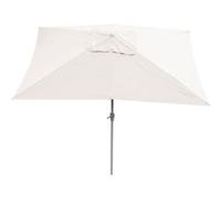 Parasol en aluminium N23, 2x3m, rectangulaire, inclinable, inoxydable crème