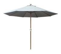 Parasol droit en bois - Diamètre 300 cm - Toile couleur écrue