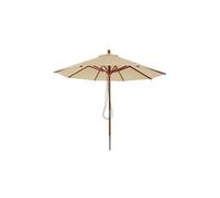 Parasol En Bois Hwc-C57, Parasol De Jardin, Polyester/Bois 14kg, Corde Ronde Ø3m Antichocs Crème Gris