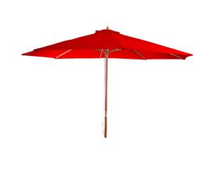 Parasol En Bois, Parasol De Jardin Florida, Parasol De Marché, 3,5m Bordeaux Rouge