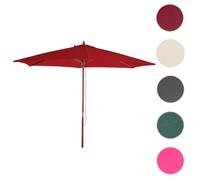 Parasol en bois, parasol de jardin Florida, parasol de marché, 3m - bordeaux