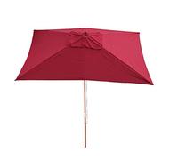 Parasol Florida, parasol de marché, 2x3m polyester/bois 6kg ~ bordeaux