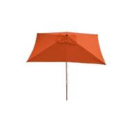 Parasol En Bois, Parasol De Jardin Florida, Parasol De Marché, Rectangulaire 2x3m Terre Cuite Orange