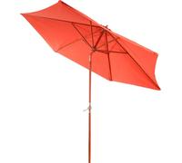 Parasol De Jardin En Bois Parasol De Marché Florida 3m, Stable, Inclinable, Manivelle Terre Cuite Orange