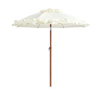 Parasol En Dentelle, Blanc | Rouge, Inclinable Protection UV Imperméable Parasol De Marché, Bord Froncé Vintage Ombrelle Pour Extérieur, Jardin, Plage(White)