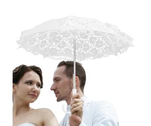 Parasol en dentelle blanche - 42 cm de longueur, petit parasol de mariée de 50 cm de diamètre, accessoire de mariage en dentelle | Accessoires photo accessoires de costume pour réception de mariage, f